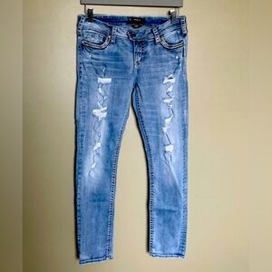 Silver “Tuesday” Mid Skinny distressed